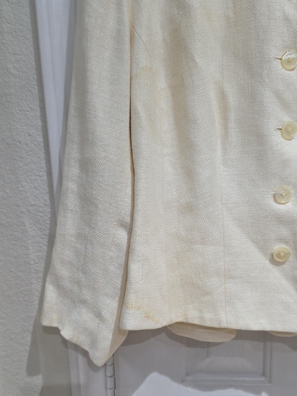 Lauren RL Linen Women's Cream Button-Front Jacket Size 14 W - Picture 7 of 11